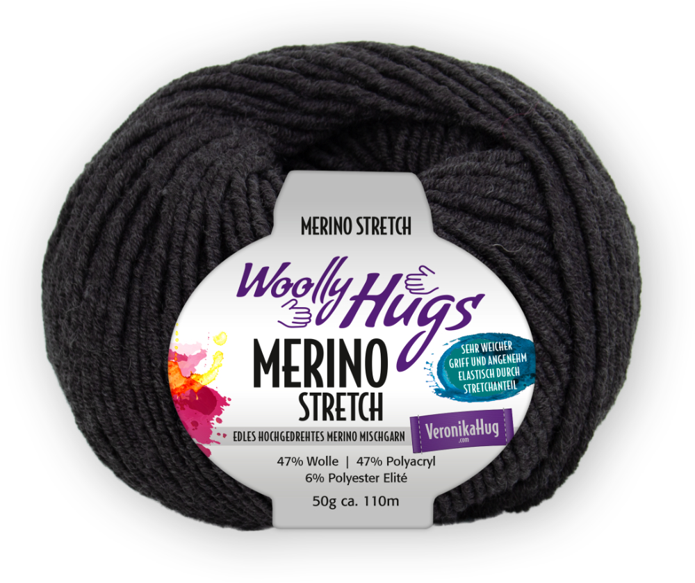 Merino Stretch von Woolly Hugs 0198 - anthrazit
