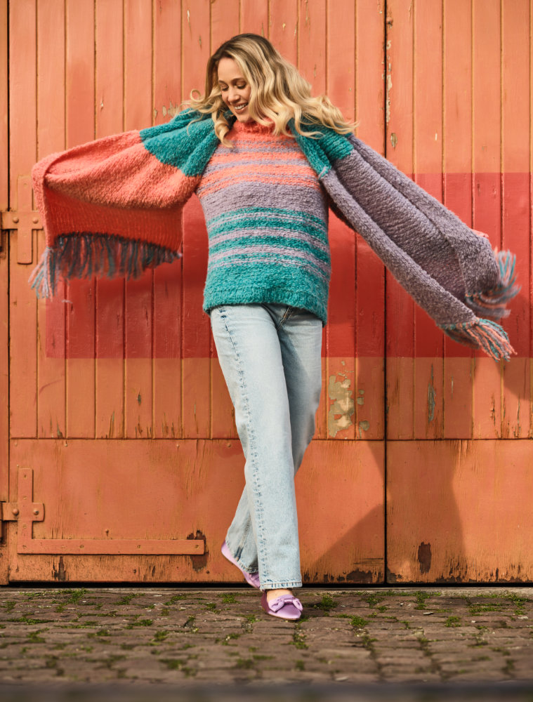 Schal Colorblocking  | Wollpaket mit Royal  | Stricken | Pro Lana