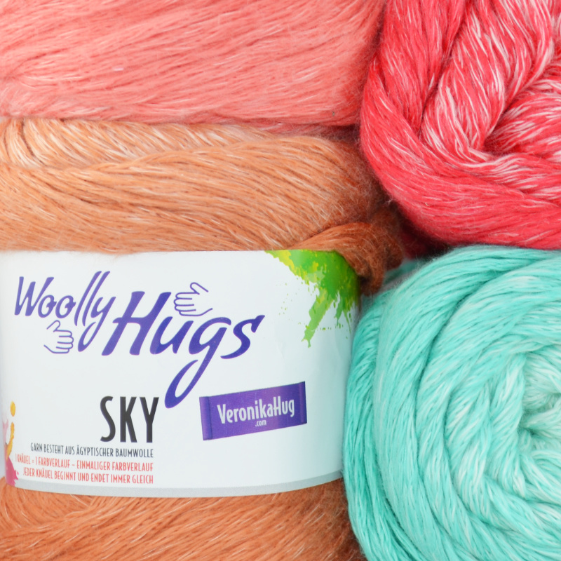 Sky von Woolly Hugs 0080 - lachs/senf/rost/bordeaux