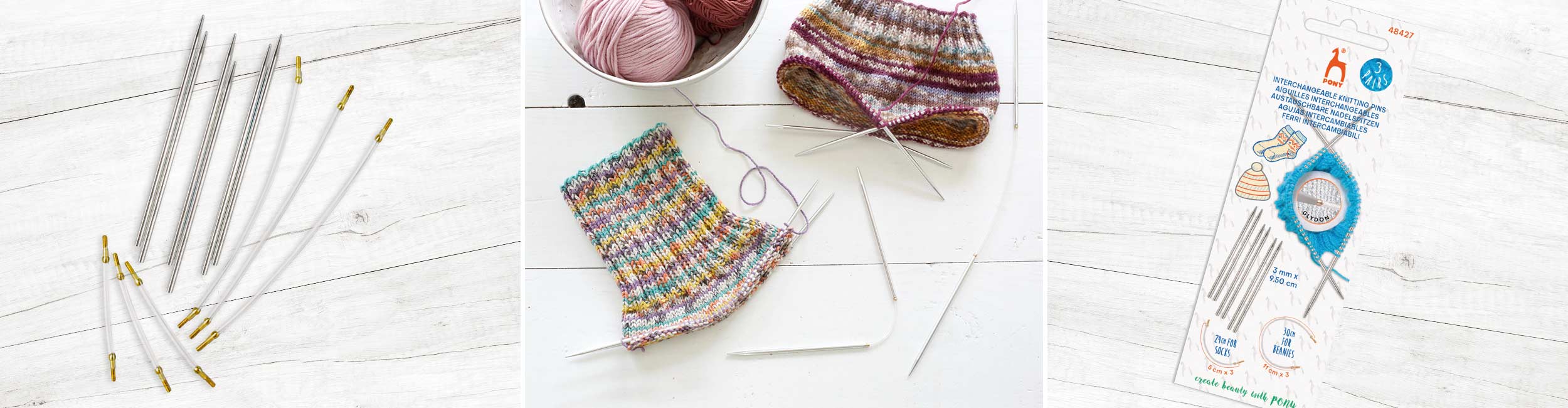 3 Pairs - Austauschbare Nadelspitzen von Pony