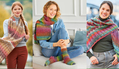 Neue Gratisanleitungen für Tücher, Socken & Schals