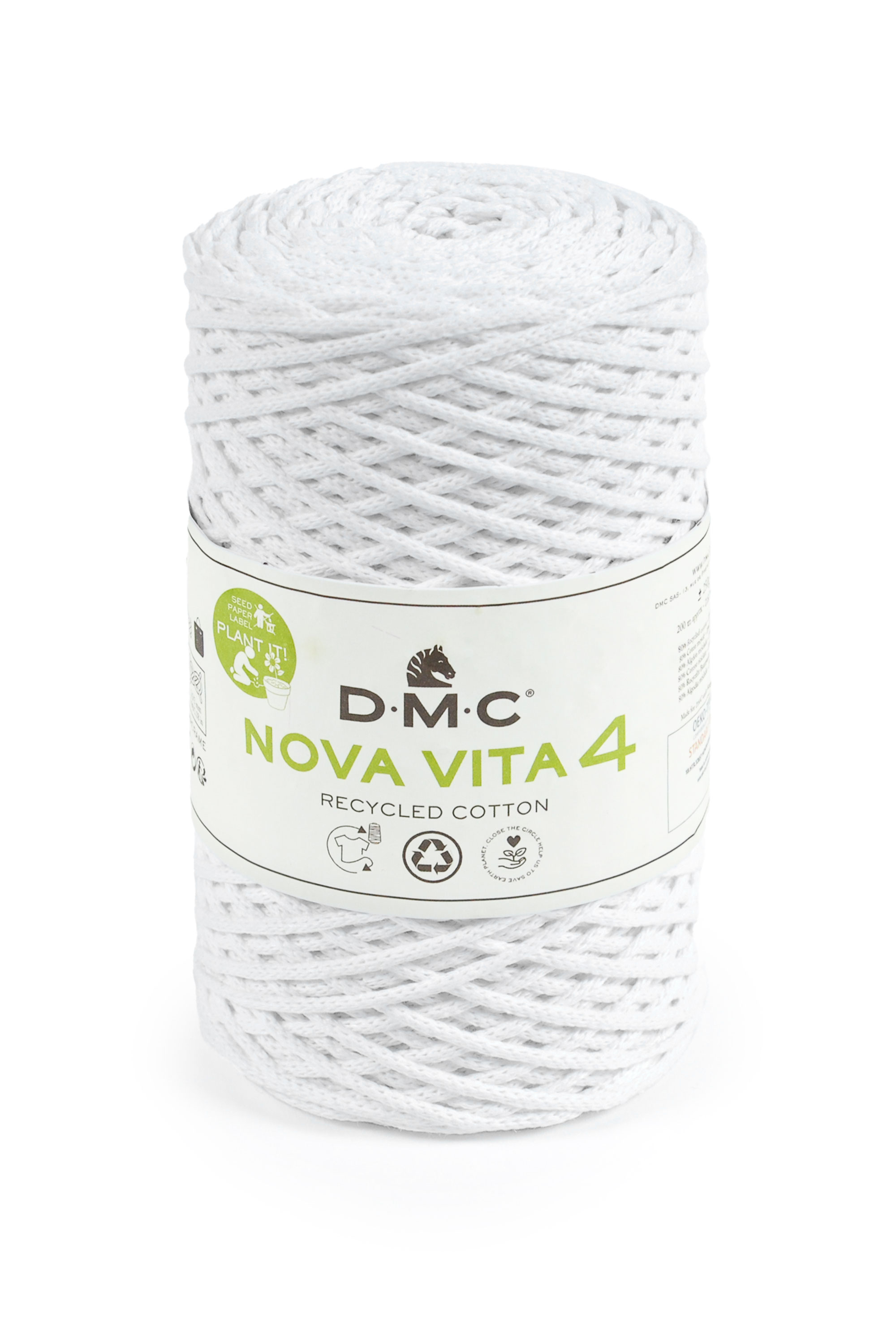 Nova Vita 4 Häkel- Makramee und Strickgarn von DMC 0100 - weiß