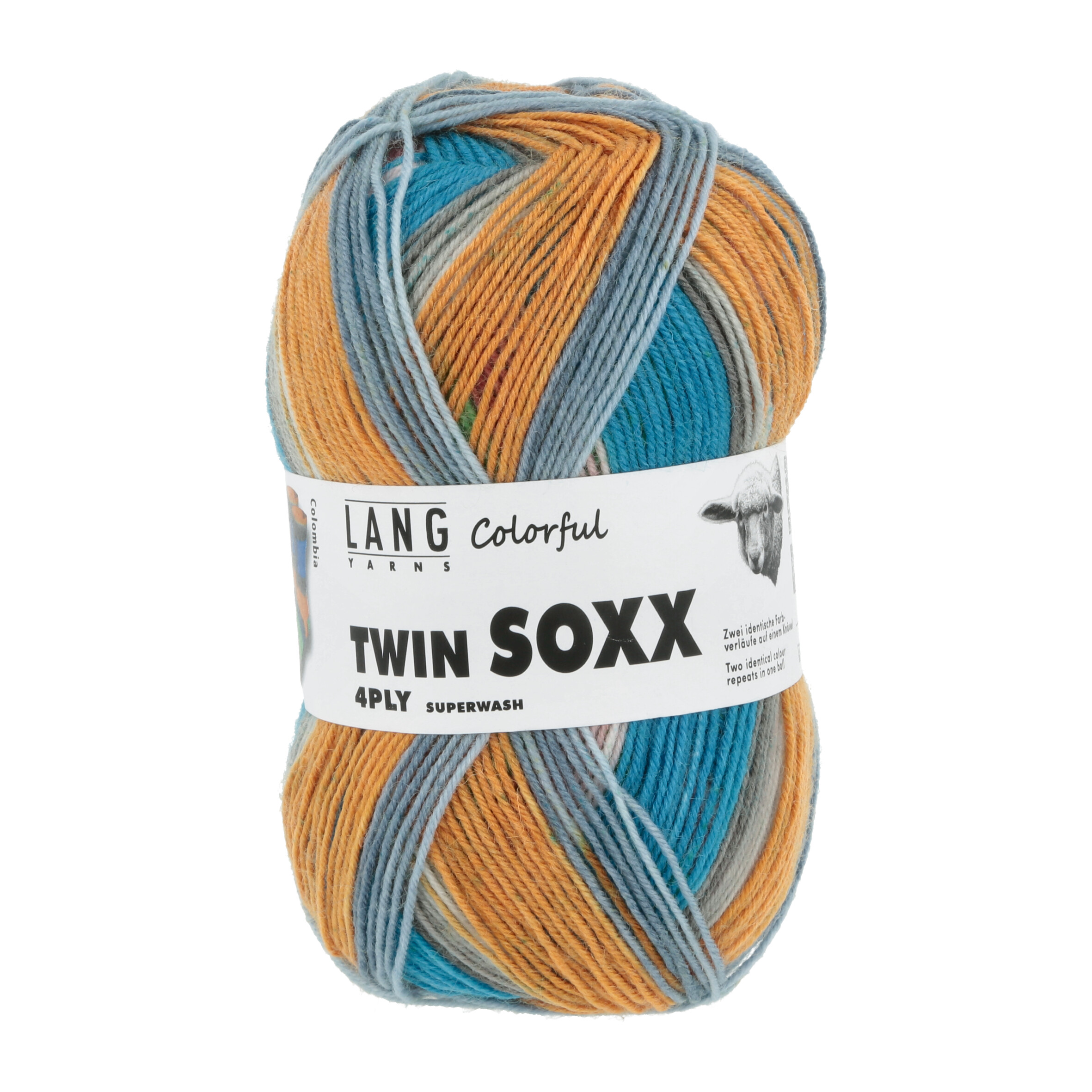 Twin Soxx 4-fach von Lang Yarns Colorful - 0316 - Colombia