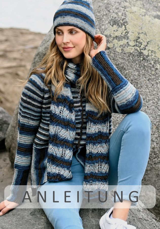 Jacke, Schal und Mütze | Wollpaket mit Emotions Linie 17 Color | Stricken