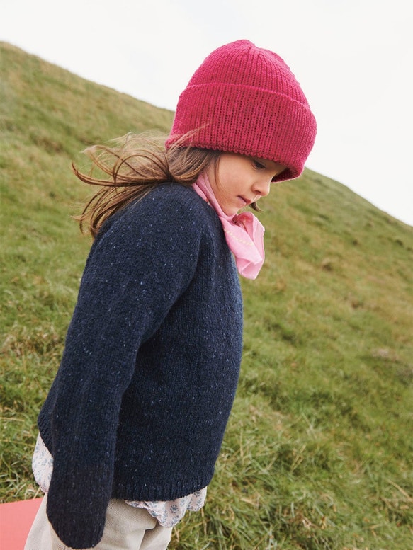 Debutant Kinder Sweater ( von unten nach oben ) | Anleitungsheft + Wolle Tweed recycled | Stricken