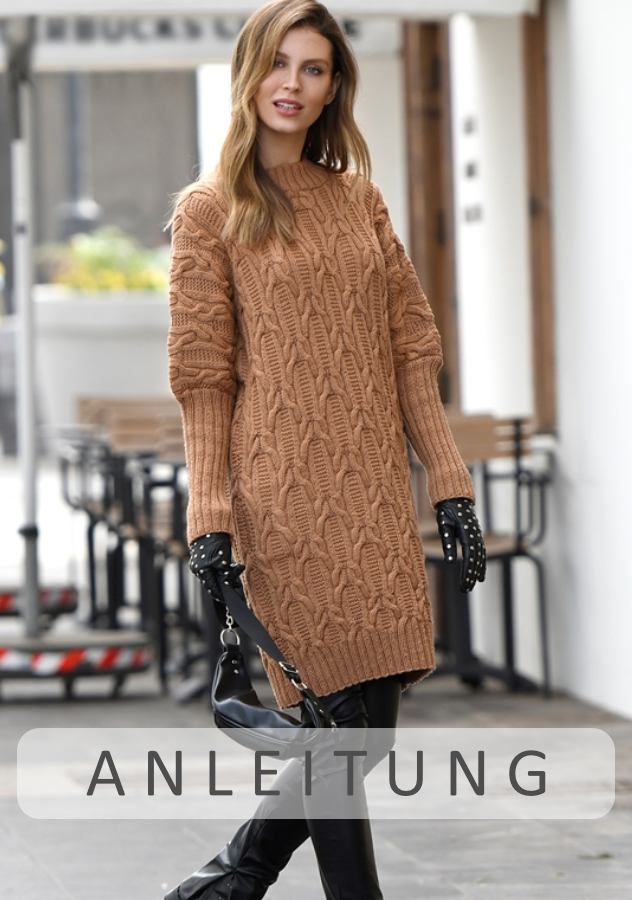 Kleid im Zopfmuster | Einzelanleitung | Wolle Starwool Linie 4  | Stricken | ONline