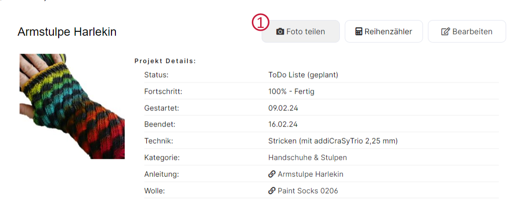 Teilnahme über deine Projekte