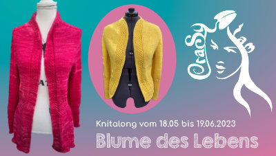 Strickjacke Blume des Lebens - neuer CraSy knitalong