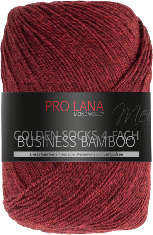 Golden Socks Business Bamboo - 4-fach Sockenwolle von Pro Lana 0511 - rot meliert