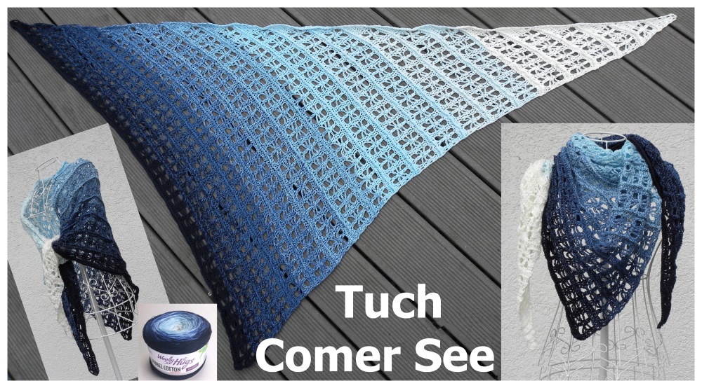 Tuch Comer See | Einzelanleitung | Wolle BOBBEL cotton 800m  | Häkeln | Veronika Hug