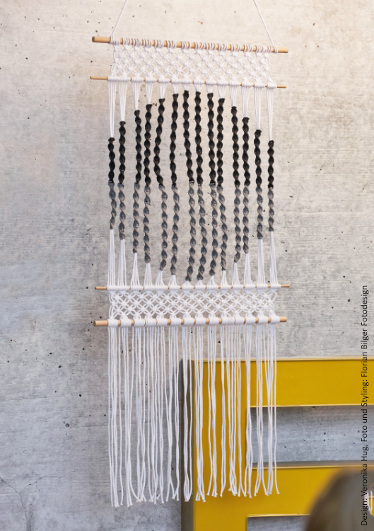 Wandbehang | Wollpaket mit Macramé | Makramee Knoten