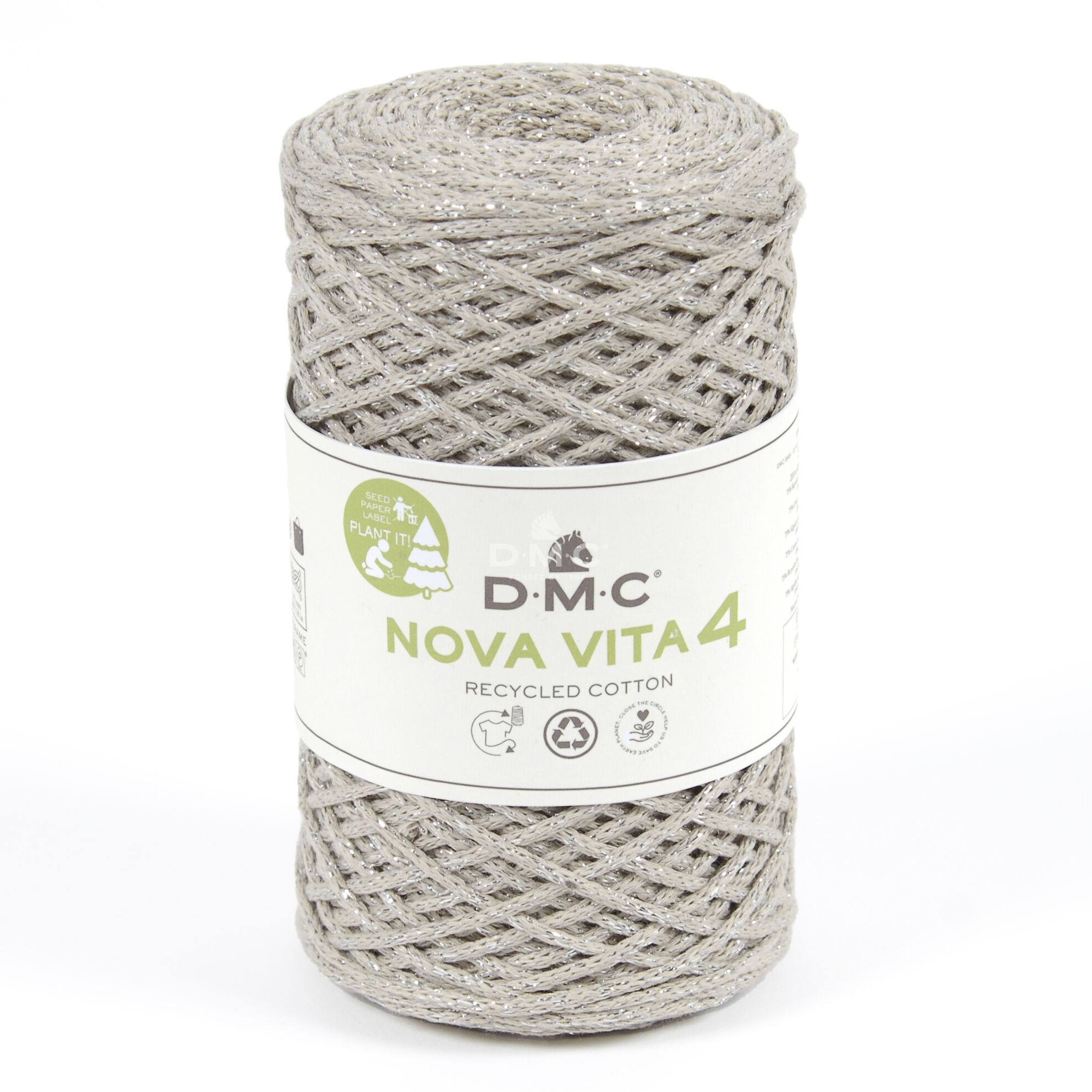 Nova Vita 4 Metallic Effects Häkel- Makramee und Strickgarn von DMC 0311 - Silver metallic