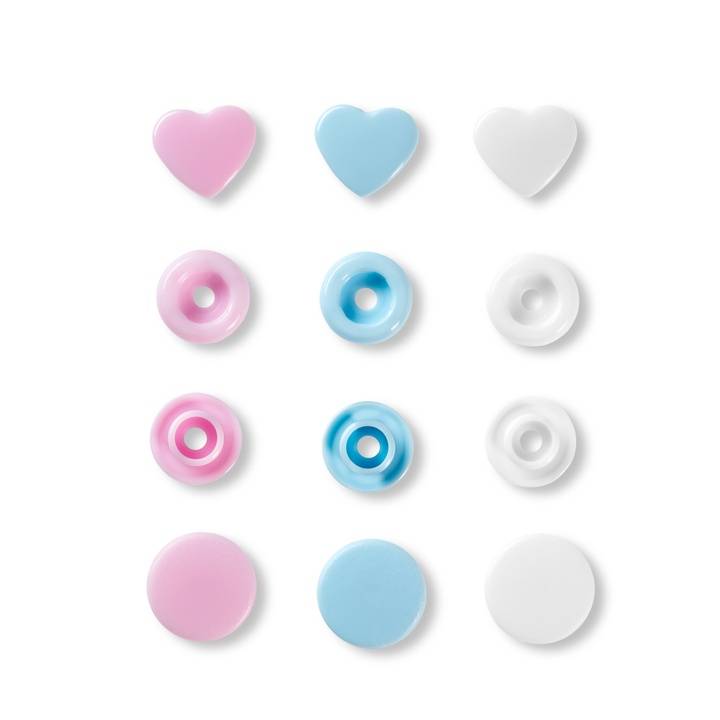 hellblau / rosa / pastellgrün