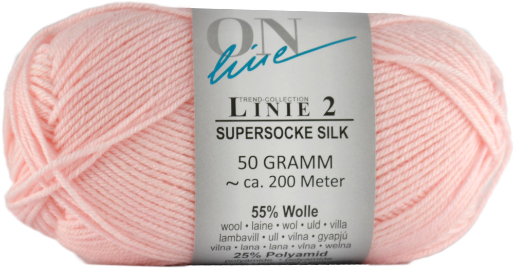 Supersocke Silk Uni Linie 2 von ONline 0025 - zartrosa