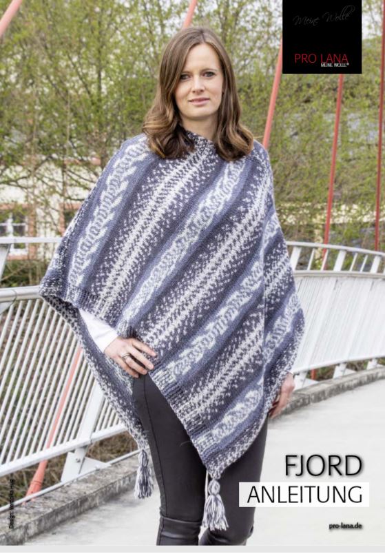 Poncho | Wollpaket mit Fjord | Stricken