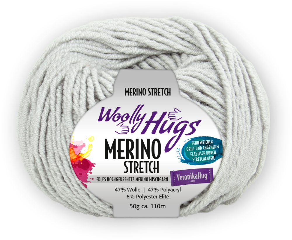Merino Stretch von Woolly Hugs 0191 - hellgrau