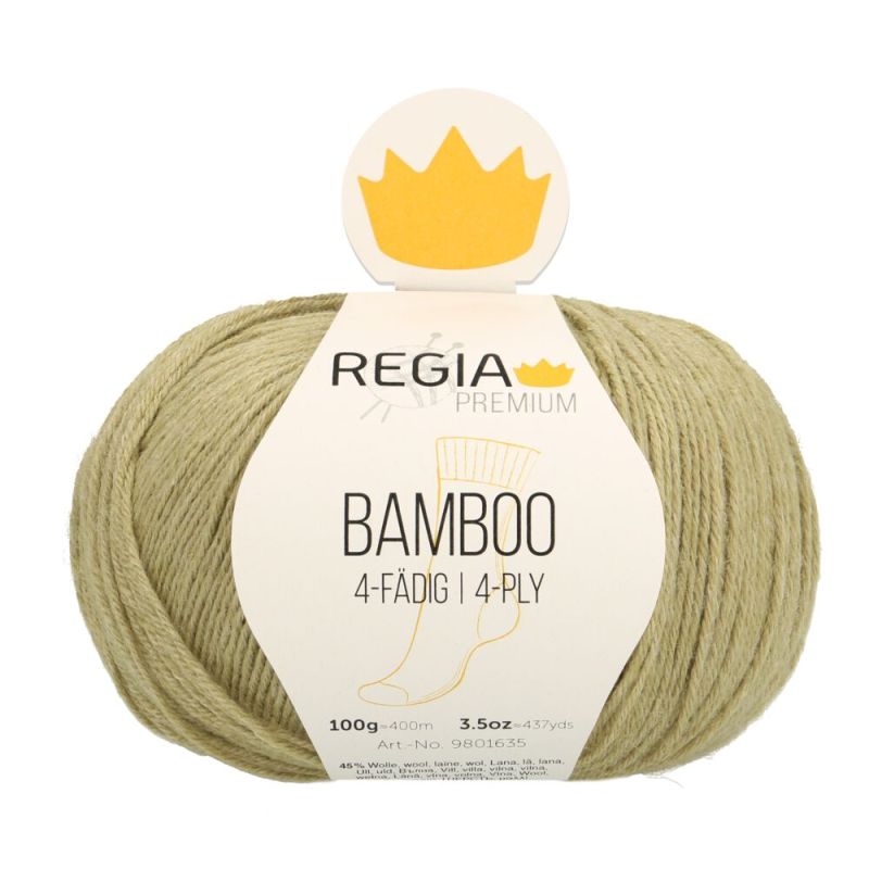 Premium Bamboo Uni 4-fach Sockenwolle 100 g von Regia 0070 grass green