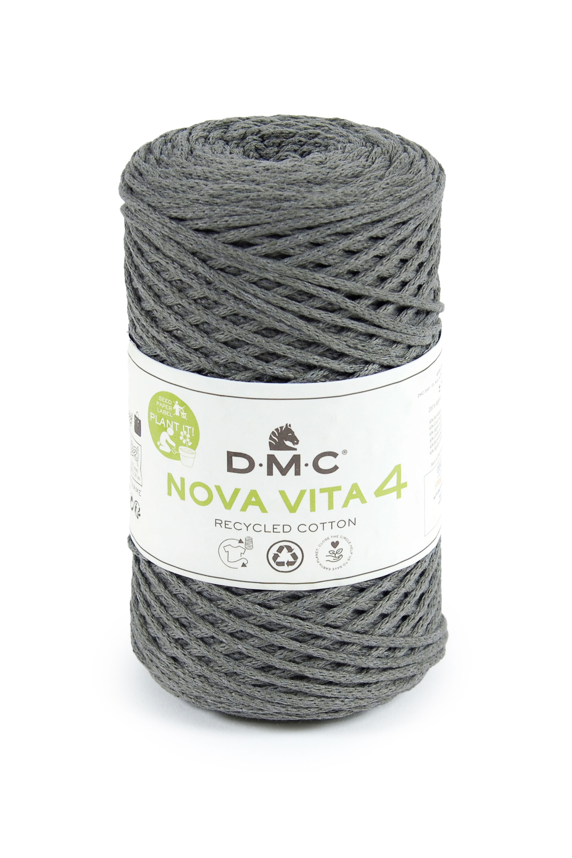 Nova Vita 4 Häkel- Makramee und Strickgarn von DMC 0012 - dunkelgrau