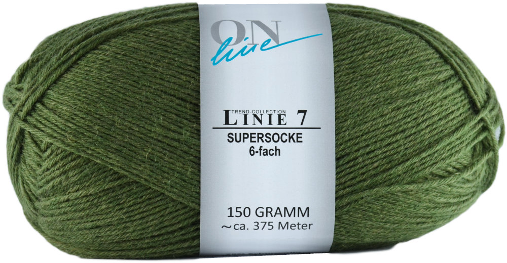 Supersocke 6-fach Uni, ONline Linie 7 (150g) 0015 - grün