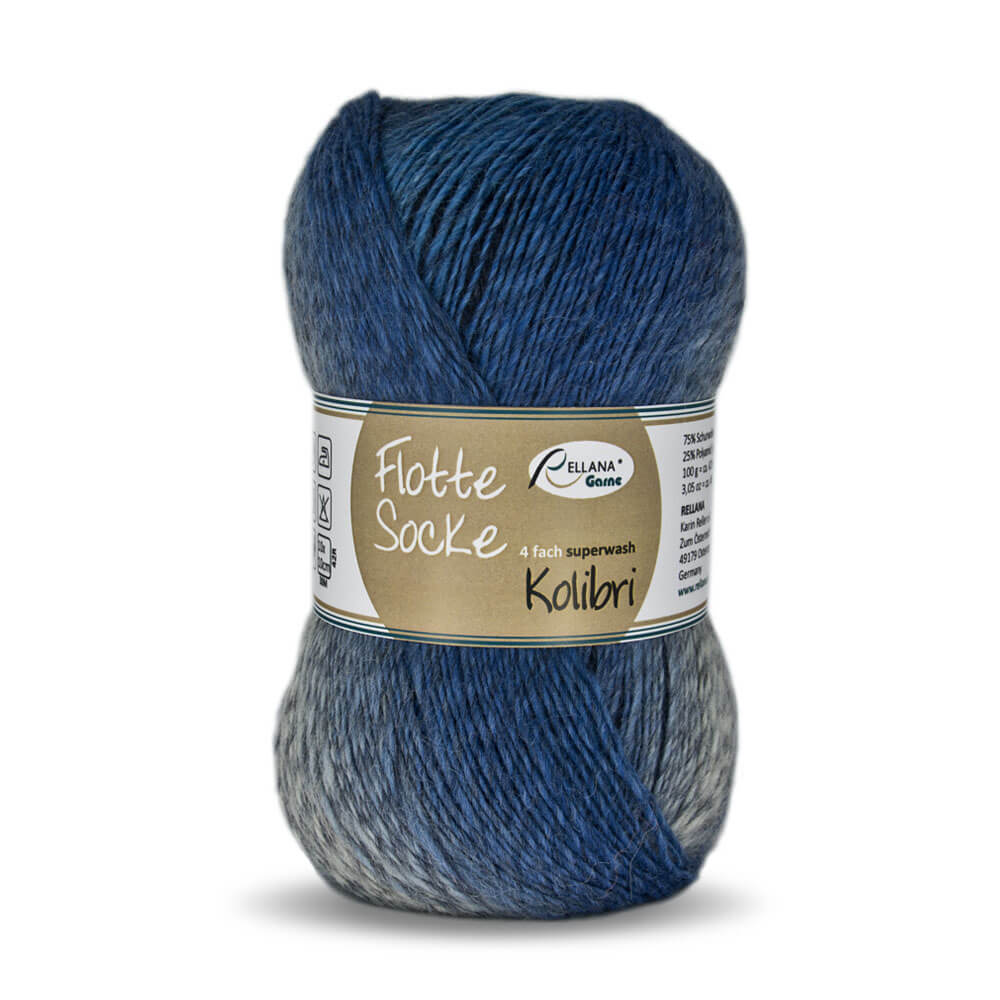 Flotte Socke Kolibri 4-fach 0205 - blau-degradé
