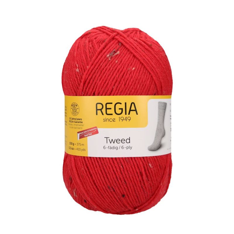 Sockenwolle Tweed 6-fach 150 g von Regia 0030 tomate
