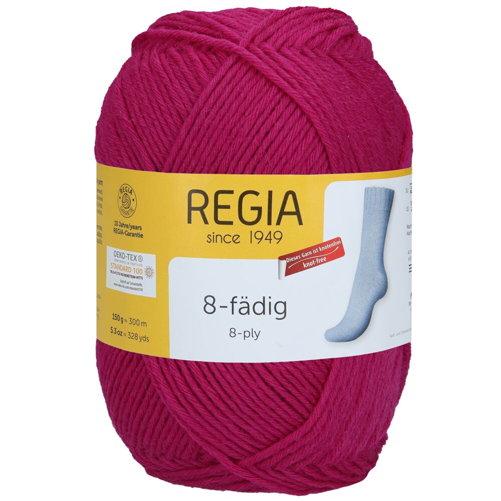Sockenwolle Uni 8-fach 150 g von Regia 01051 fuchsia