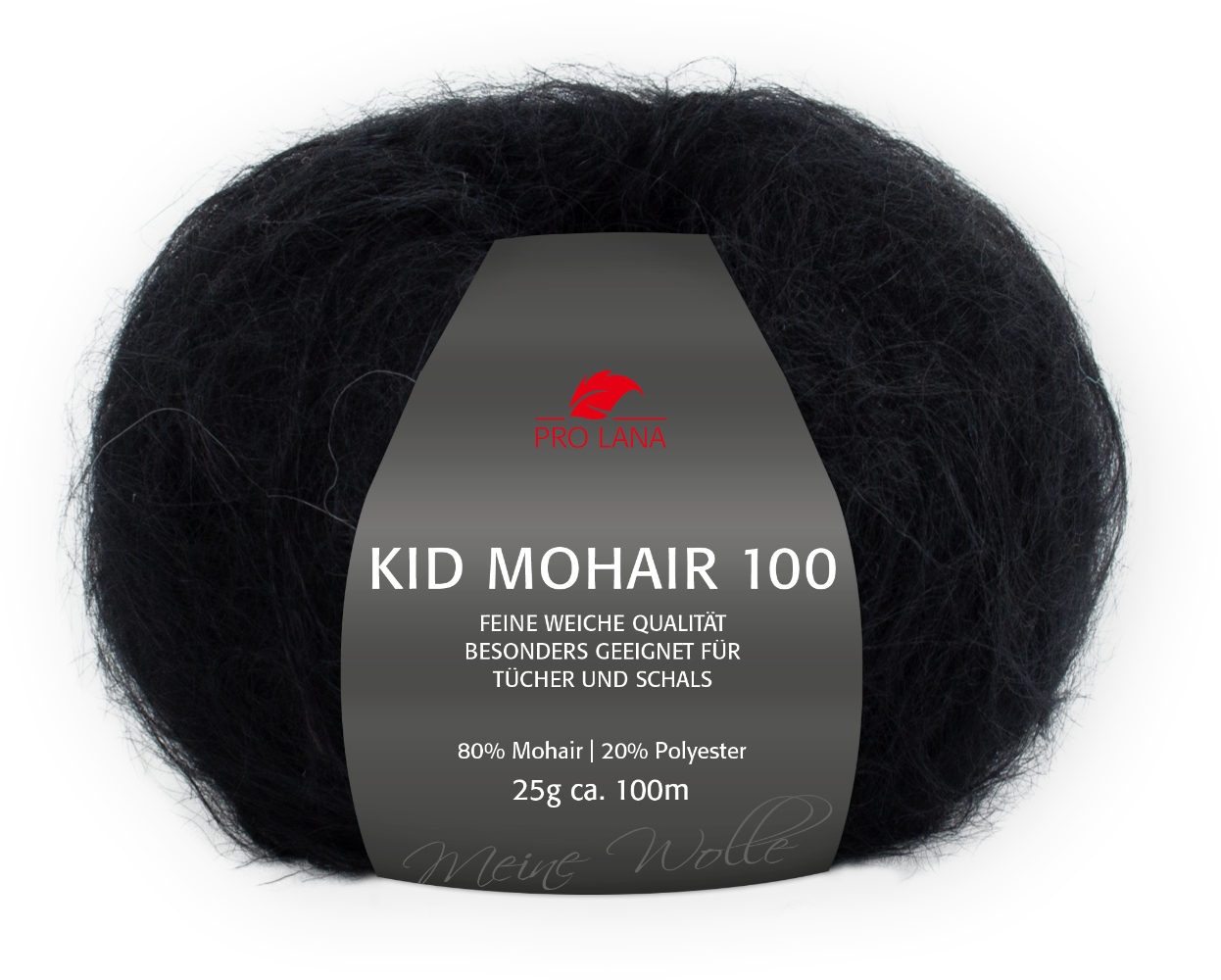 Kid Mohair 100 von Pro Lana 0099 - schwarz