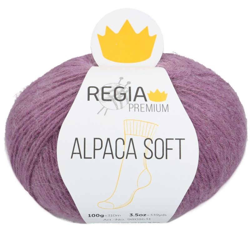 Premium Alpaca Soft Uni 4-fach Sockenwolle 100 g von Regia 0036 mauve