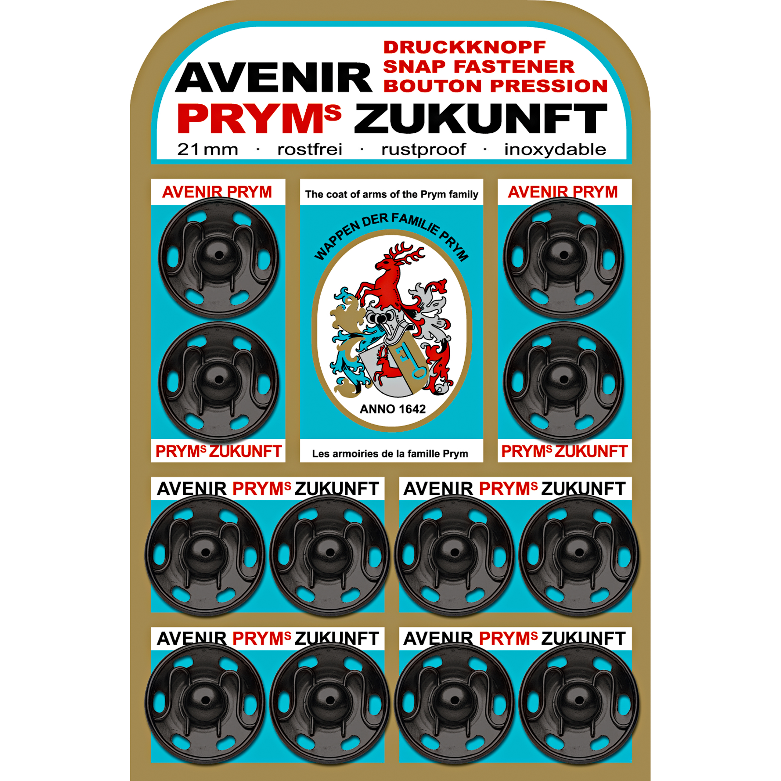 Druckknöpfe zum Annähen 21 mm schwarz