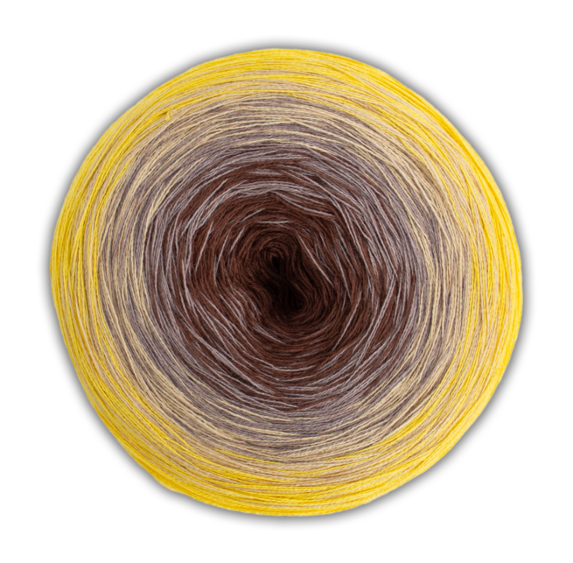 BOBBEL cotton 800m von Woolly Hugs 0038 - braun / taube / gelb