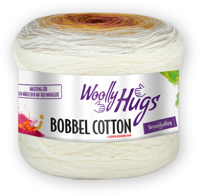 BOBBEL cotton 800m von Woolly Hugs 0060 - natur / gold