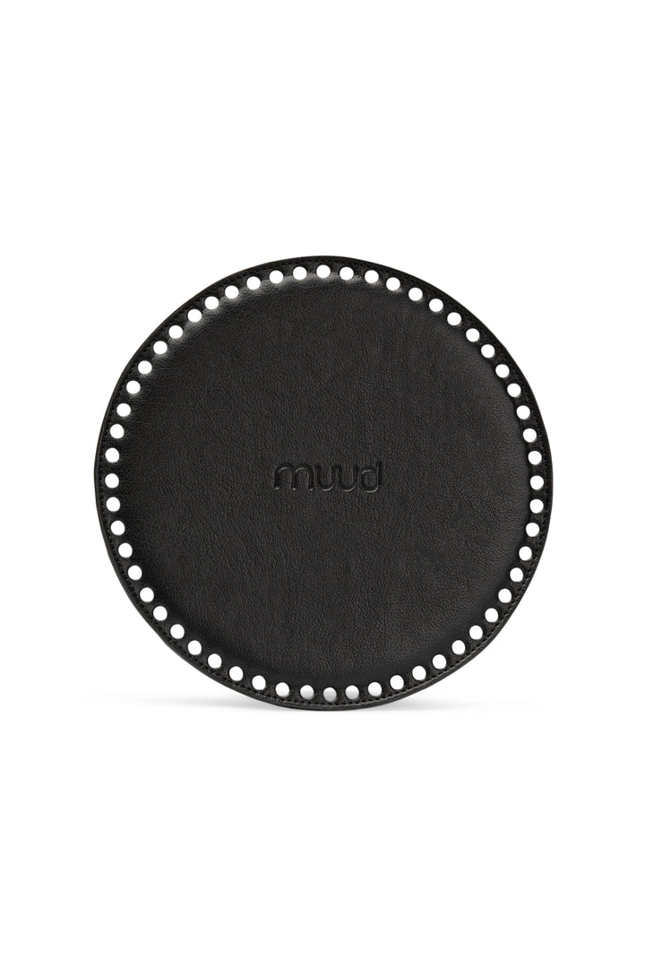 duff xl - runder taschenboden Ø 30  cm aus leder für diy-projekte von muud black