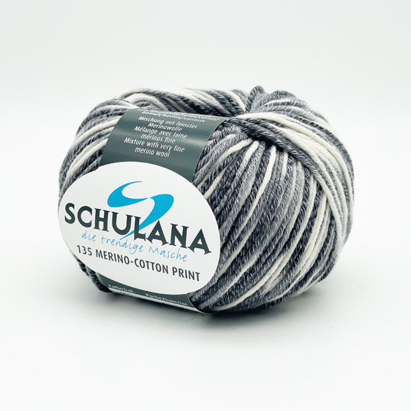 Merino Cotton 135 Print von Schulana 0405 - grau/ecru/anthrazit