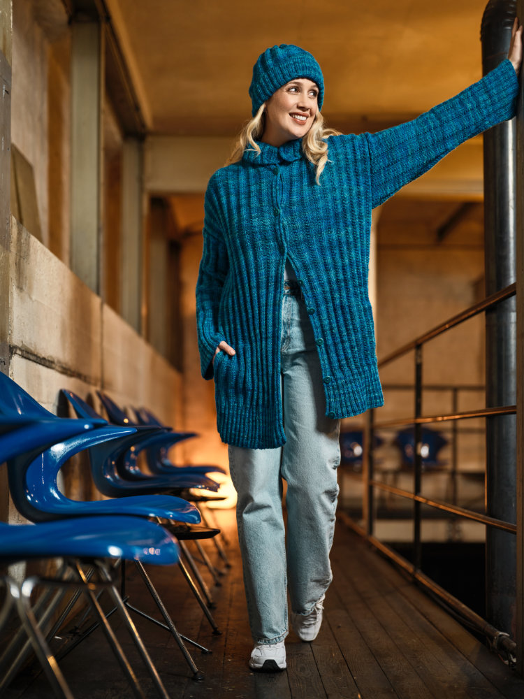 Jacke im Strukturmuster mit Stehkragen  | Wollpaket mit Laos Kettgarn  | Stricken | Pro Lana