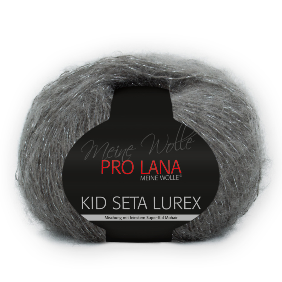 Kid-Seta Lurex von Pro Lana 0208 - grau-braun