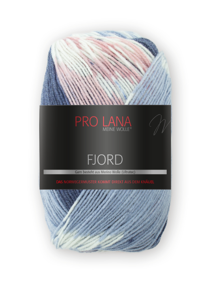 Fjord von Pro Lana 0094 - blau/altrosal/weiß