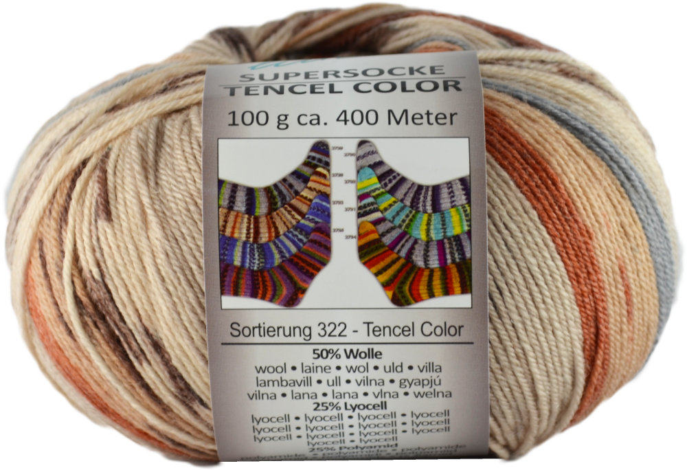 Supersocke Tencel Color 4-fach von ONline Sort. 322 - 2728