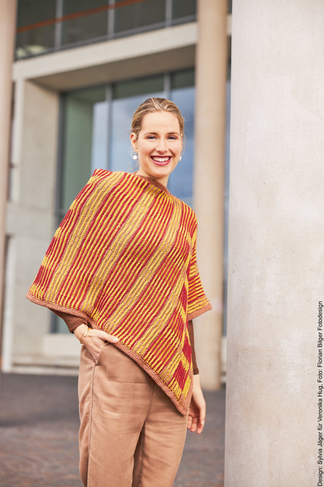 Poncho Schattenstricken | Anleitungsheft | Wolle Merino Stretch  | Stricken | Veronika Hug, Woolly Hugs, Christophorus Verlag