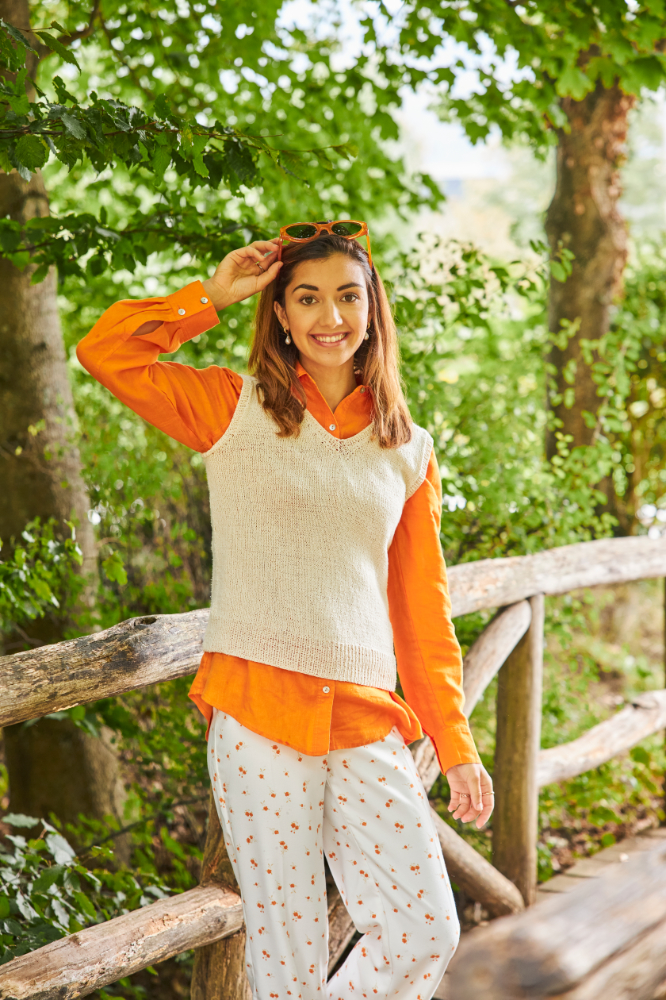 Pullunder - Top in Natur | Anleitungsheft | Wolle Silky  | Stricken | Regina Bühler, Pro Lana
