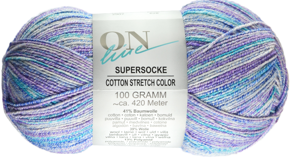 Supersocke Cotton Stretch Sort. 347 Color 4-fach von ONLine 2907 - blau/lila Alle