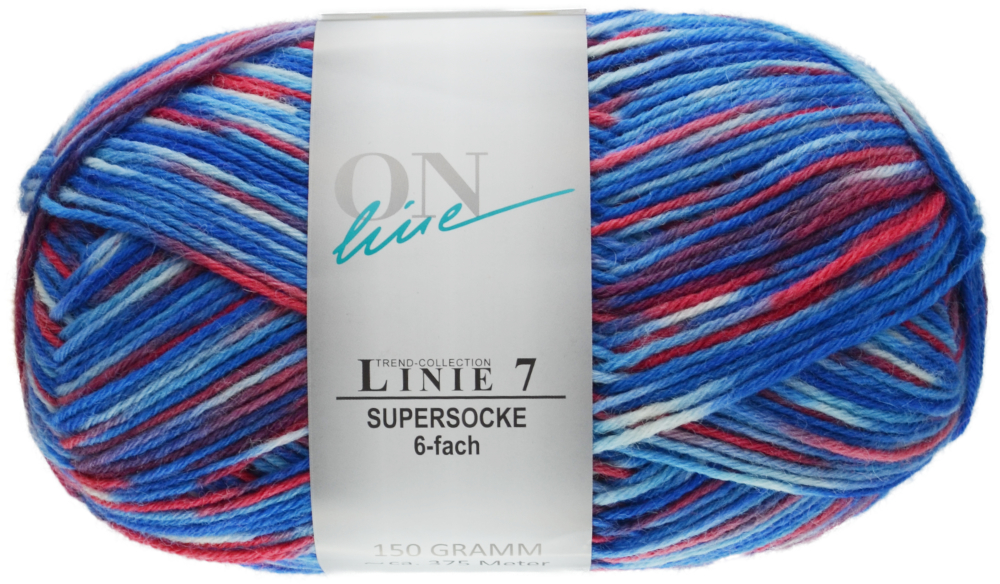 Supersocke 6-fach Linie 7 Color ONline 0705 - blau / rot