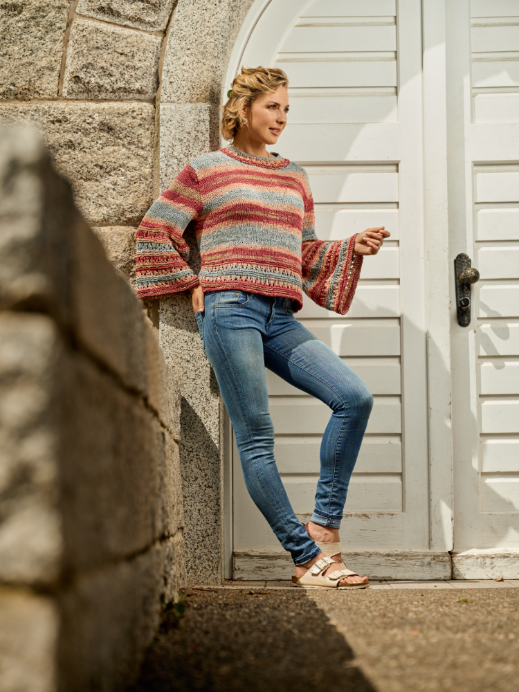 Ajourpullover mit Trompetenärmeln | Anleitung als PDF | Stricken | Pro Lana