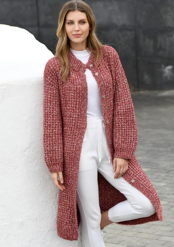 Damenmantel | Einzelanleitung | Wolle Vitero Linie 466  | Stricken | ONline