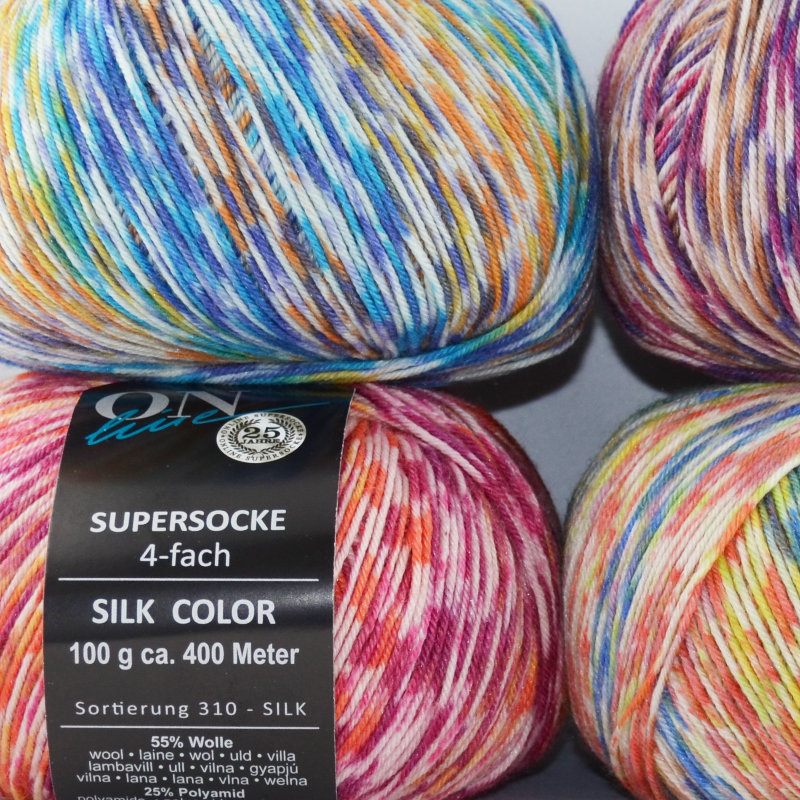 Supersocke Silk Sort. 348 Color 4-fach von ONline 2908 Supersocke Silk Sort. 348 Color 4-fach von ONline 2908