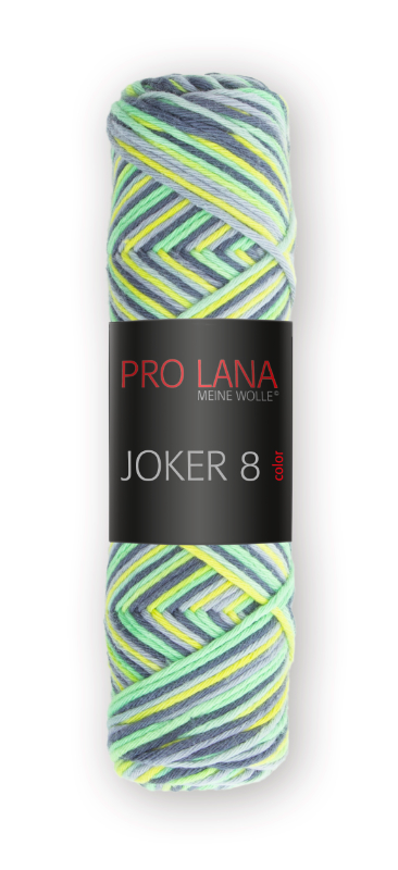 Joker 8 color Topflappengarn von Pro Lana 0535 - grün / gelb  /grau