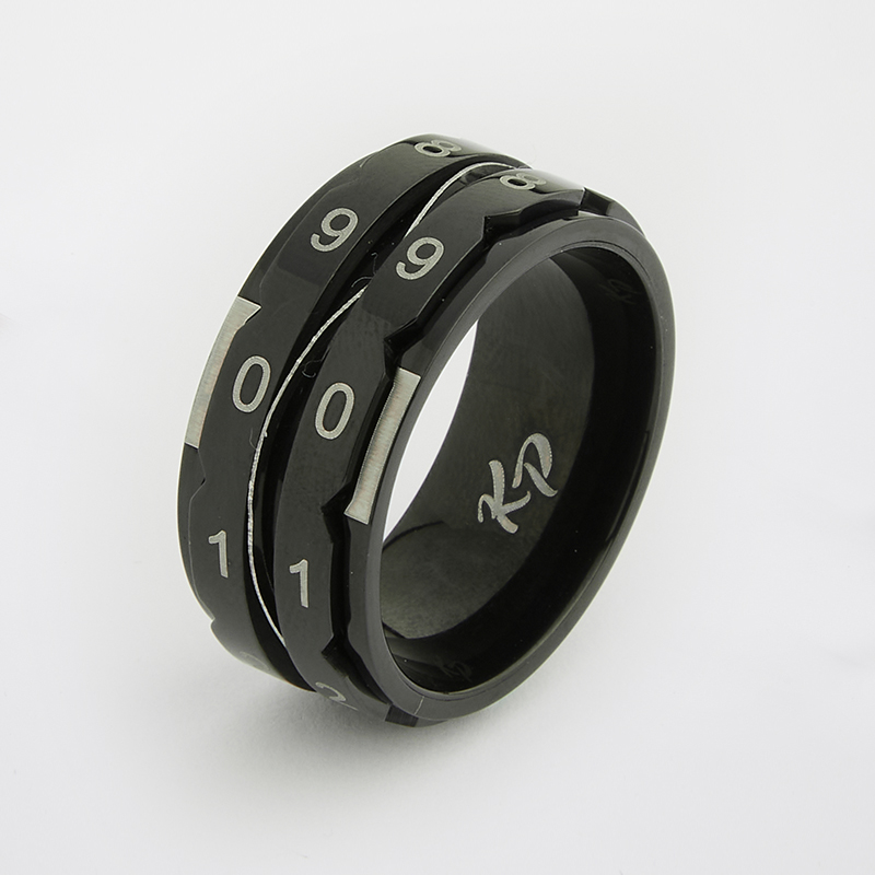 Reihenzähler Ring Black Größe 8 ( Innendurchmesser 18,2 mm)