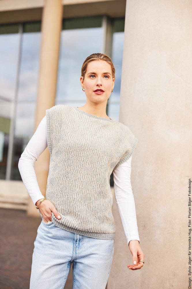 Woolly Hugs Maschenwelt - 05/2023 Pullunder Schattenstricken | Anleitungsheft | Wolle Merino Silk Socks Stretch, 4-fach | Stricken | Veronika Hug, Woolly Hugs, Christophorus Verlag