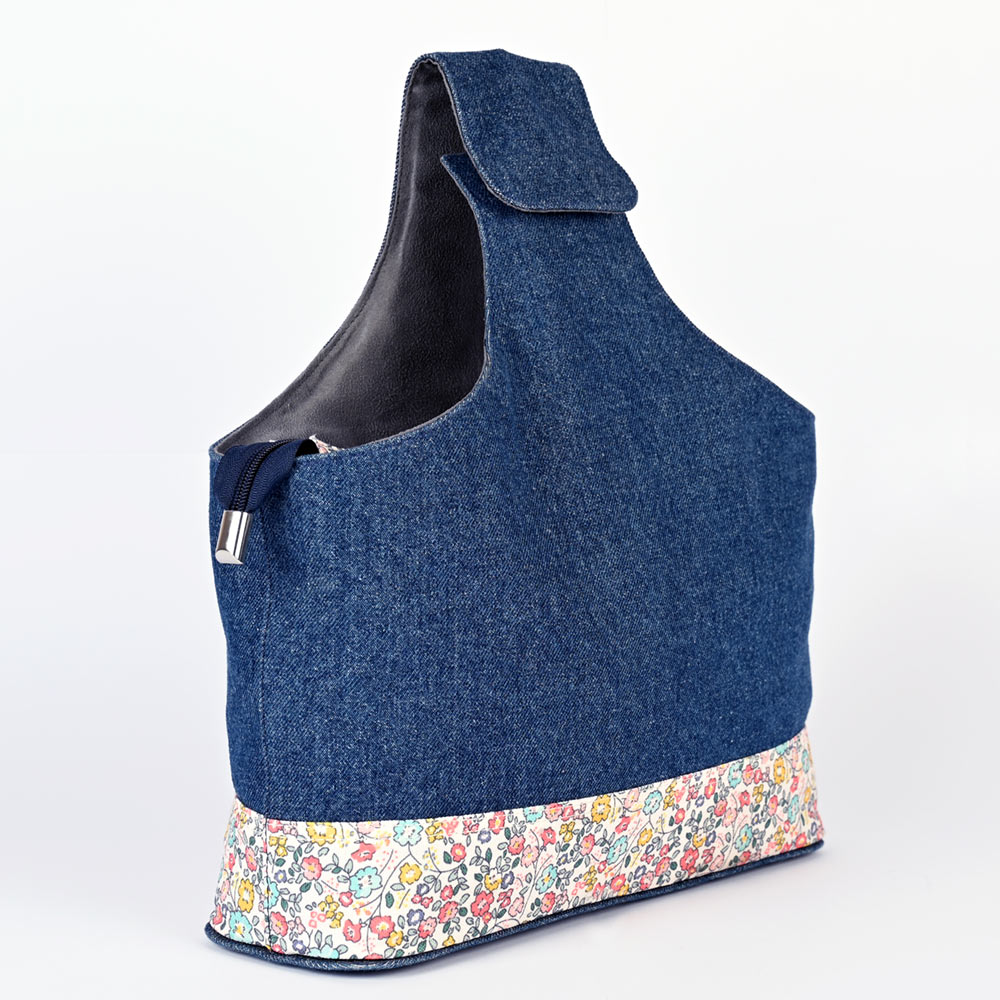 Handgelenktasche Bloom Collection (Denim + Floral print)