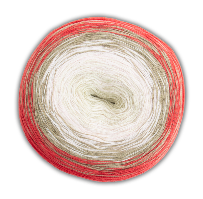 BOBBEL cotton 800m von Woolly Hugs 0050 - natur / beige / rosa / rot