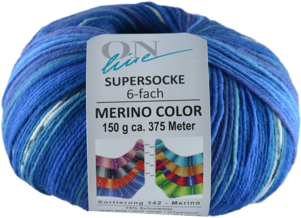 Supersocke 6-fach Merino Color von ONline Sort. 342 - 2874